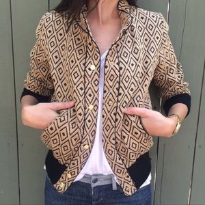 Anthropologie Black and Tan Geometric Jacket